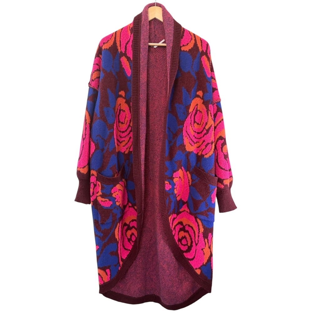 Free People In Bloom Cocoon Cardigan Womens Small Oversized Knit - Picture 2 of 6